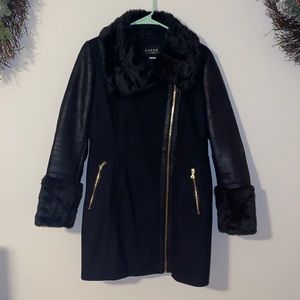 Guess - Faux Fur and Leather Jacket